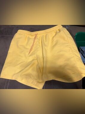 bcg Yellow Elastic Waist Swim Shorts